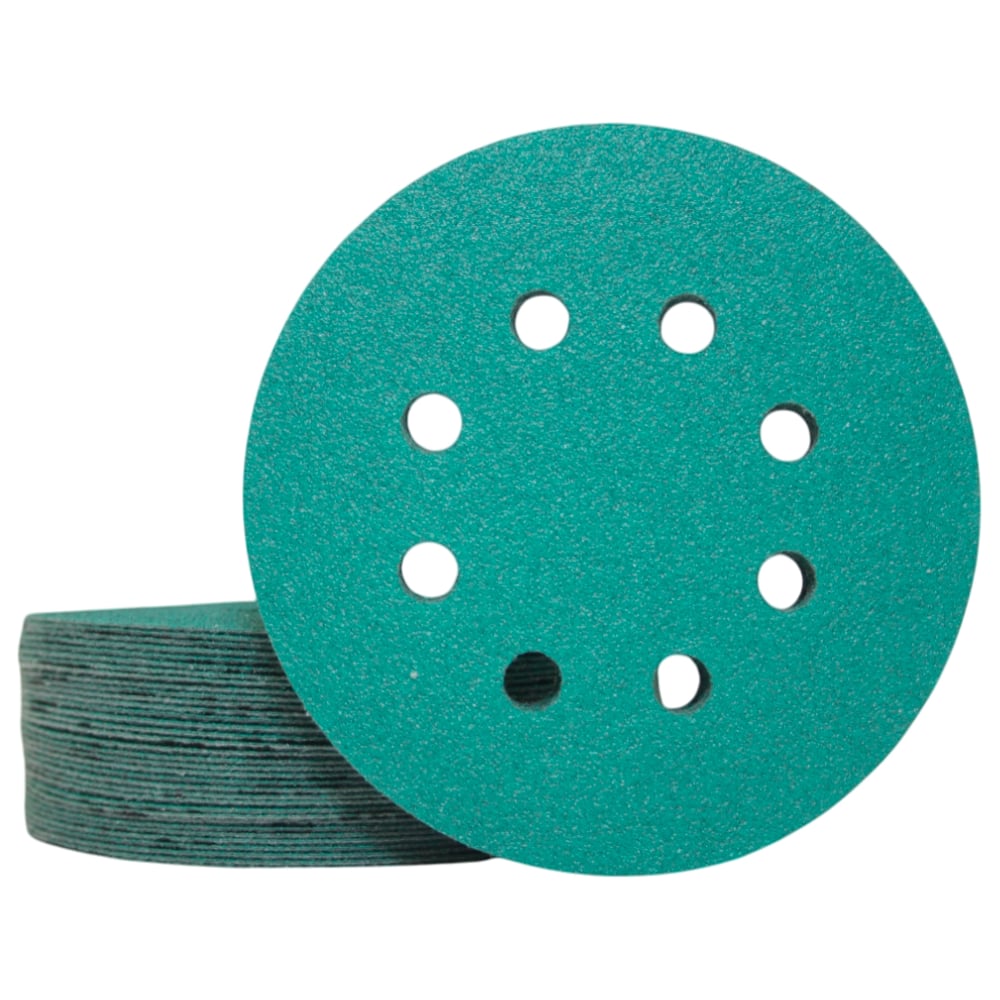 Изображение товара Круги шлифовальные CERAMAX GREEN FILM 125 мм 8 отверстий P400 50 шт