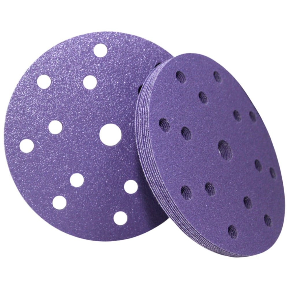 Круг шлифовальный CERAMAX 150 мм PURPLE FILM 15 отверстий, P600, 50 шт. 1CRX1013