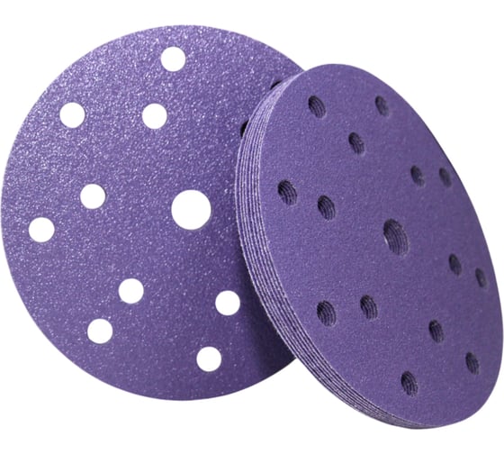 Изображение товара Круг шлифовальный CERAMAX 150 мм PURPLE FILM 15 отверстий, P600, 50 шт. 1CRX1013