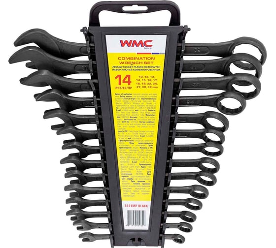 Изображение товара Набор комбинированных ключей WMC TOOLS 14 предметов WMC-5141MP Black(62055)