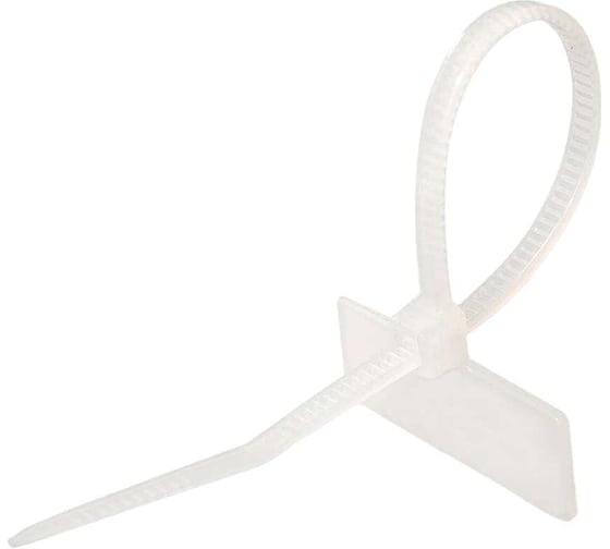 Изображение товара Кабельная стяжка ЭРА NO225318 (хомут) нейлоновая 2.5x110 мм белая с площадкой для маркировки 21х10 50 шт Б0066059