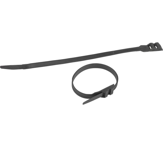 Изображение товара Кабельная стяжка ЭРА NO224594 (хомут) нейлоновая для СИП с горизонтальным замком 9.0x360 мм черная Б0066058