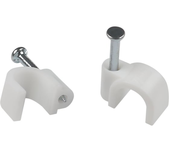 Изображение товара Скоба пластиковая ЭРА NO225275 крепежная круглая 5 мм белая (10 шт/уп) Б0066668