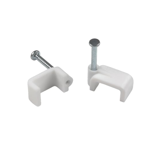 Изображение товара Скоба пластиковая ЭРА NO224588 крепежная плоская 14 мм белая (50 шт/уп) Б0066620