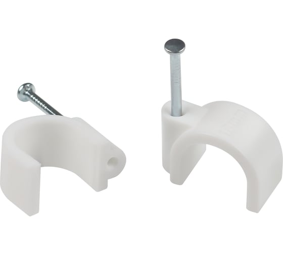 Изображение товара Скоба пластиковая ЭРА NO224576 крепежная круглая 18 мм белая (50 шт/уп) Б0066654