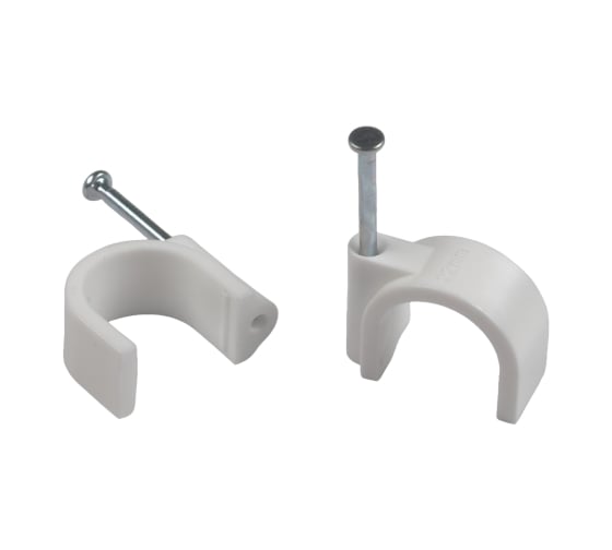 Изображение товара Скоба пластиковая ЭРА NO224575 крепежная круглая 16 мм белая (50 шт/уп) Б0066649