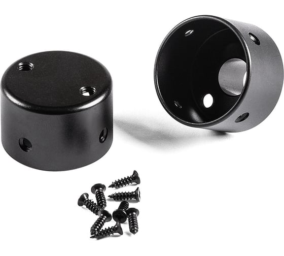 Изображение товара Заглушка для неона MAKSBRIGHT MB-ANF-R25, комплект (с отверстием+без отверстия), металл MB-CAP-R25