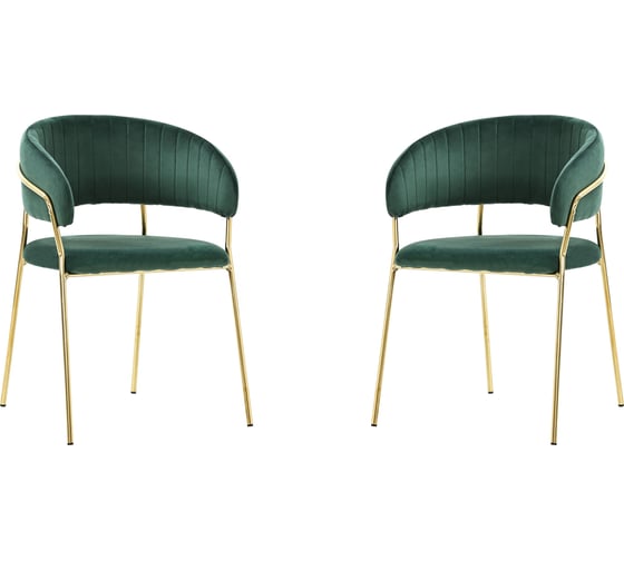 Изображение товара Стул Hesby Whispered Fusion зеленый, золотой комплект 2 шт, HSBI_DC72_green_2