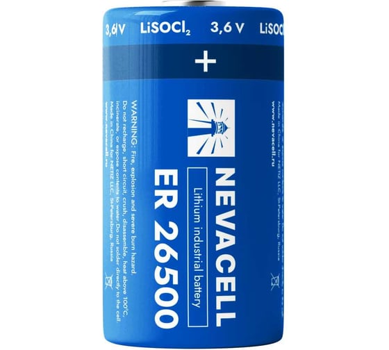 Изображение товара Элемент питания Nevacell ER26500 9000 mah с выводом Molex 51005-0200 box 4 4687206134256