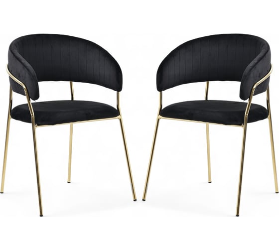 Изображение товара Стул Hesby Whispered Fusion черный, золотой комплект 2 шт, HSBI_DC72_black_2