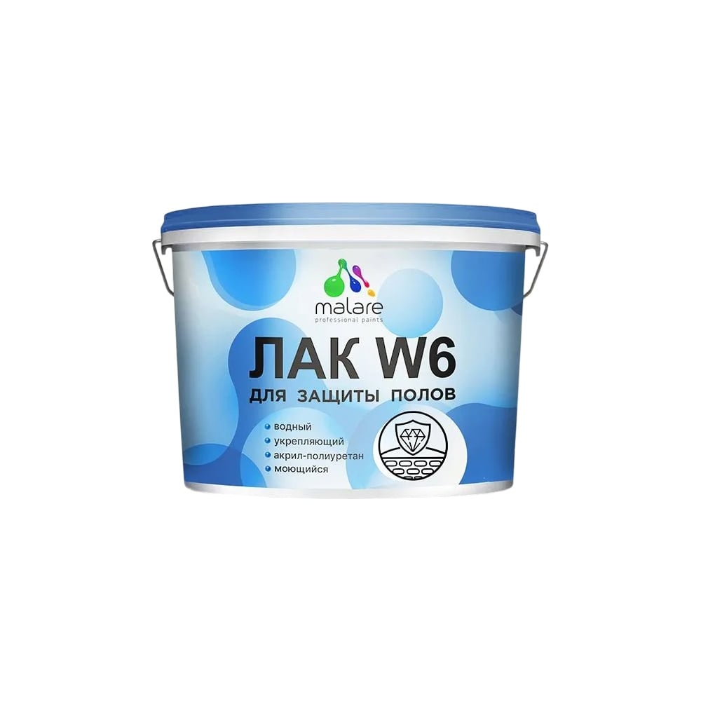 Изображение товара Колерованный тонирующий лак MALARE W6 водный матовый для дерева и минеральных поверхностей 9 кг