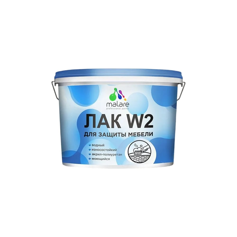 Изображение товара Колерованный тонирующий лак для мебели MALARE W2 акриловый матовый 9 кг