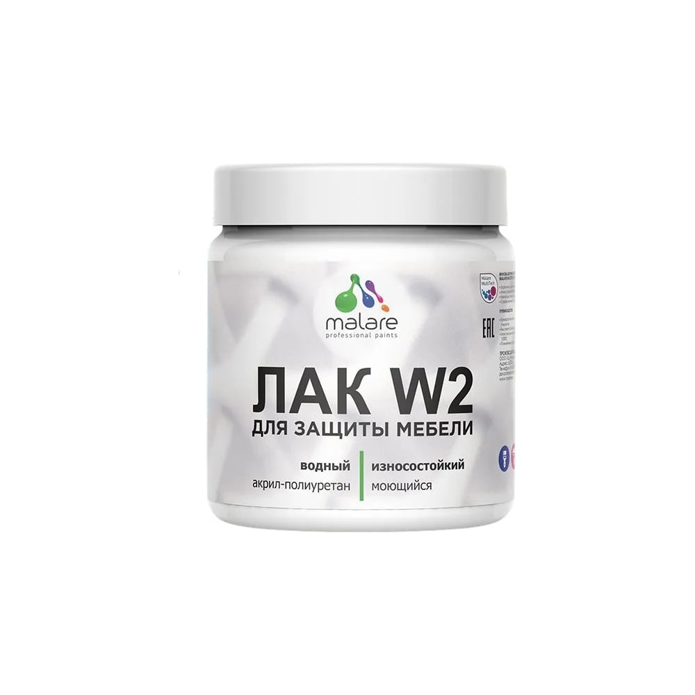 Изображение товара Колерованный тонирующий акриловый лак MALARE W2 для мебели сосна 0.5 кг