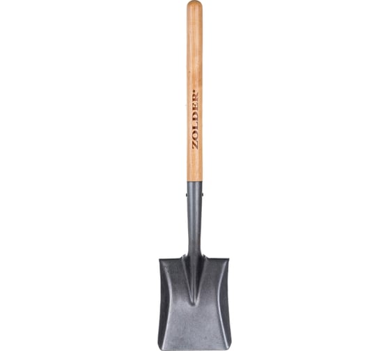 Изображение товара Короткая туристическая совковая лопата из рельсовой стали с черенком ZOLDER 128277