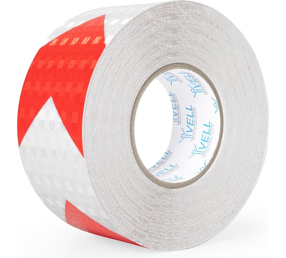 Изображение товара Светоотражающая лента Vell бело-красная RT, стрелка, 50 мм х 30 м 1376495