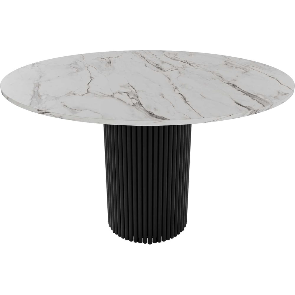 Изображение товара Круглый обеденный стол GENGLASS с белой мраморной столешницей