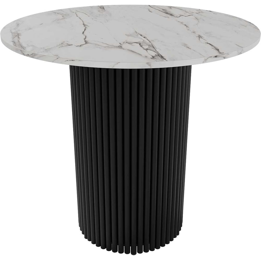 Изображение товара Круглый обеденный стол GENGLASS с металлическим подстольем 80 см