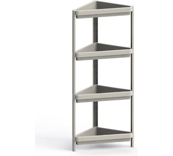 Изображение товара Этажерка 4-х секционная угловая ПОЛИМЕРБЫТ Kleo 442x330x1000мм, бежевый 439340800