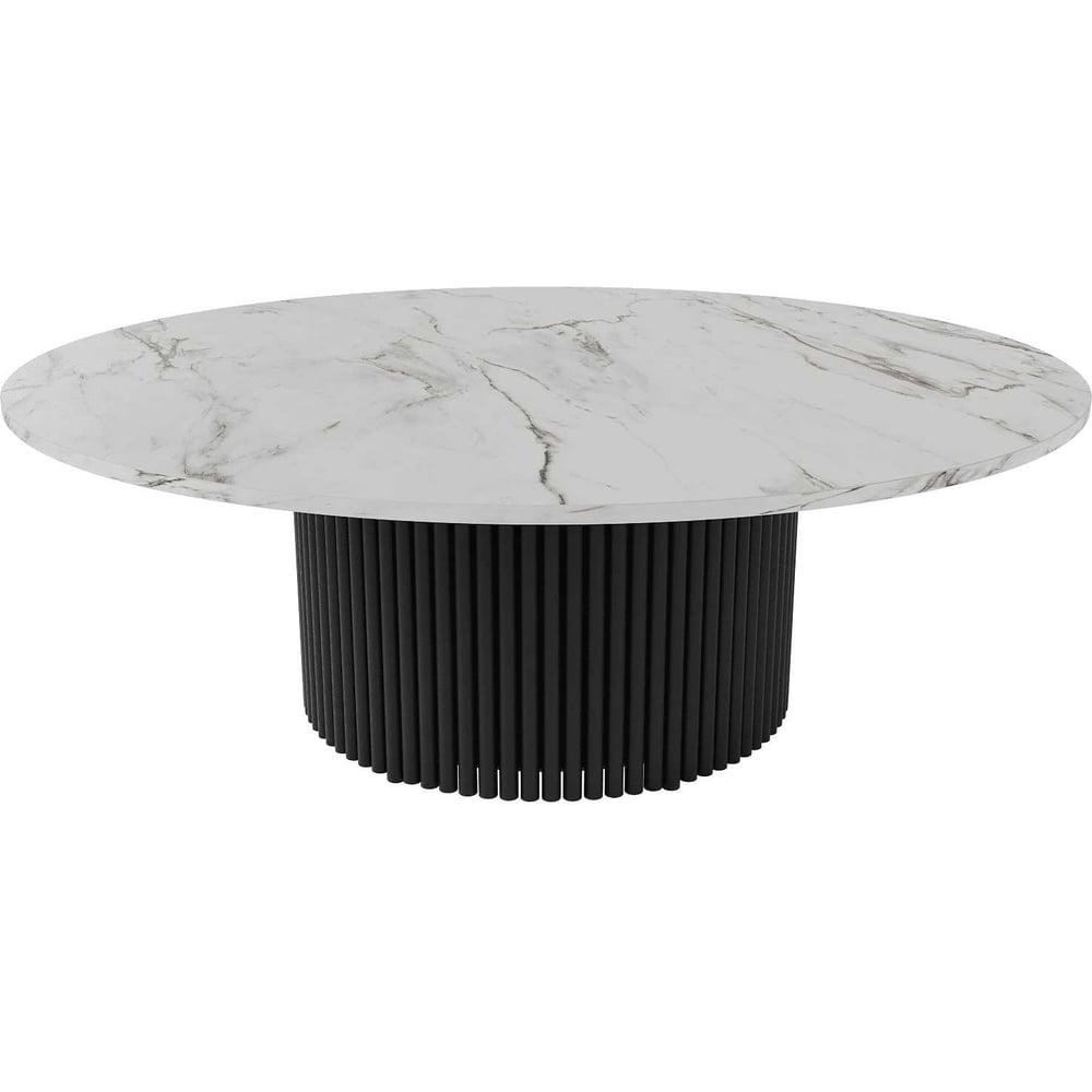 Изображение товара Круглый обеденный стол GENGLASS из ЛДСП с металлическим подстольем 120 см