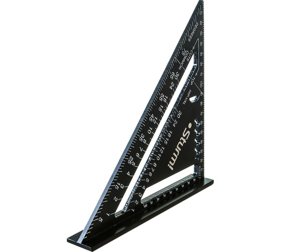 Изображение товара Угольник Sturm 2020-07-170 170мм, алюминиевый сплав, чёрная оксидация, белая шкала