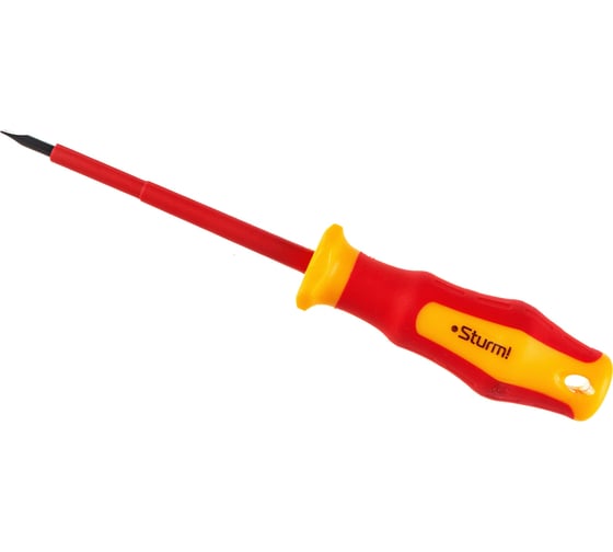 Изображение товара Отвертка Sturm 1040-17-SL4-100 шлиц, ДИЭЛЕКТРИЧЕСКАЯ, эрго ручка, SL4х100мм