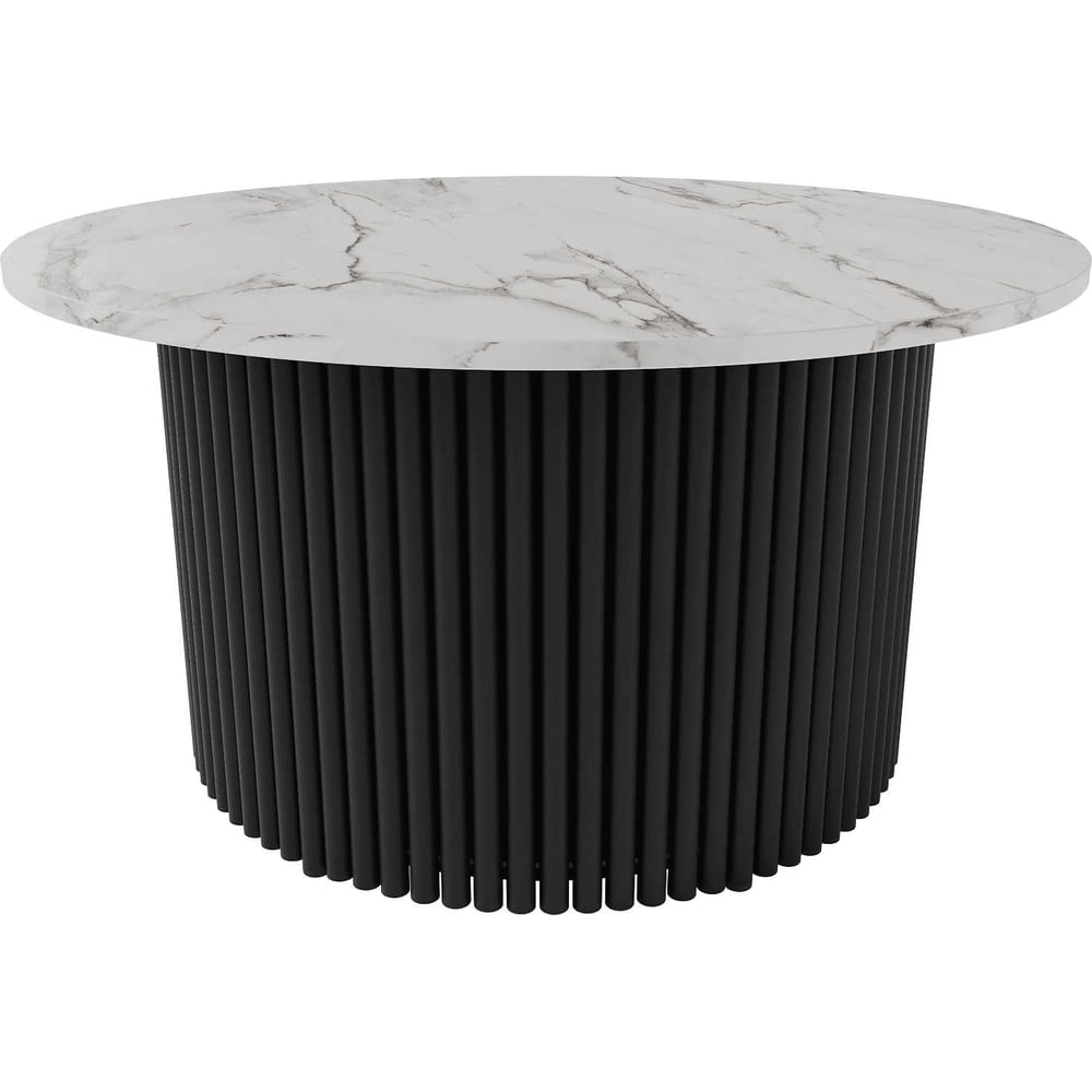 Изображение товара Круглый обеденный стол GENGLASS с мраморной столешницей и металлическим основанием 80 см