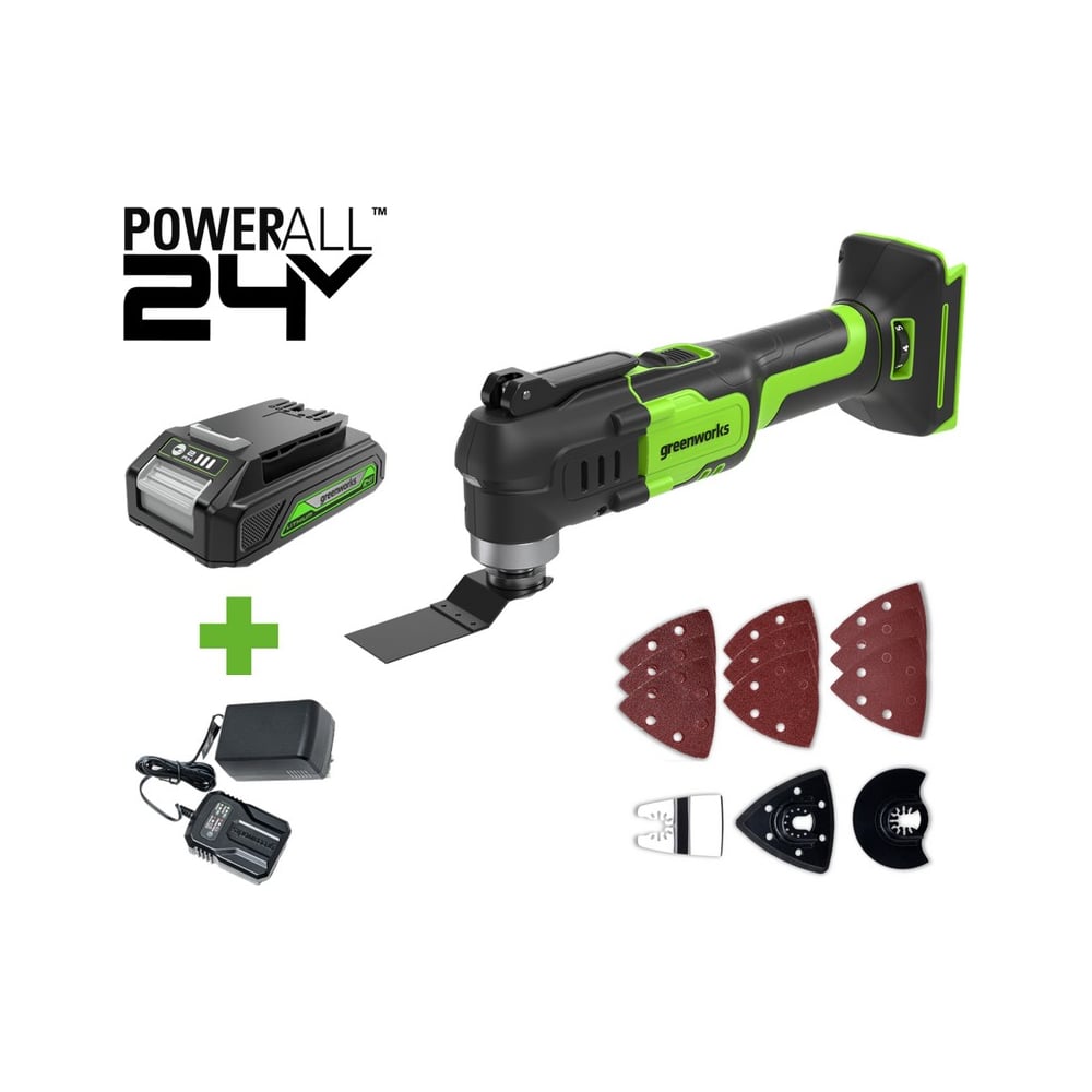 Изображение товара Мультитул GreenWorks G24MT 24V, 13 насадок, Li-lon, в коробке