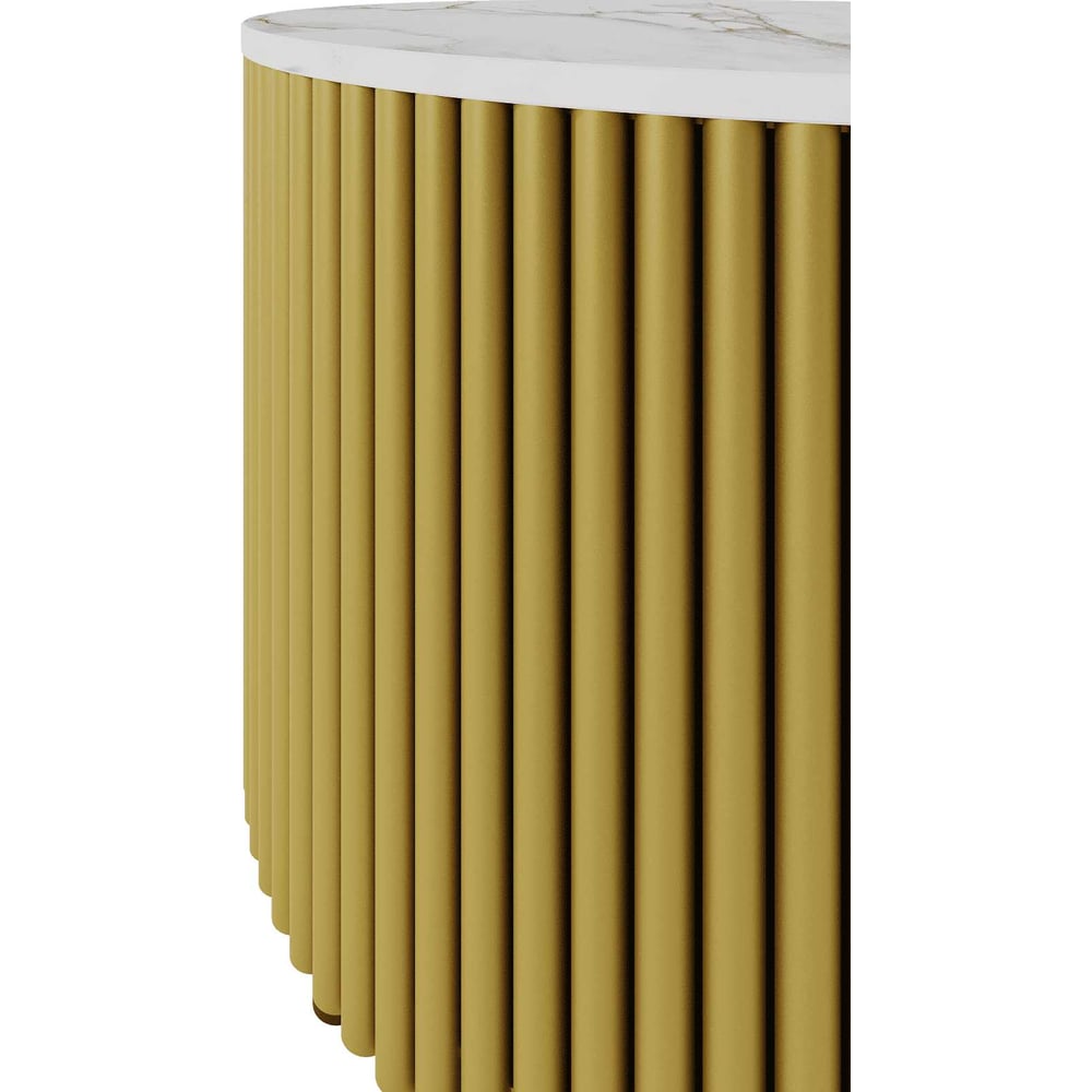 Изображение товара Круглый обеденный стол GENGLASS с мраморной столешницей и металлическим подстольем 600 мм