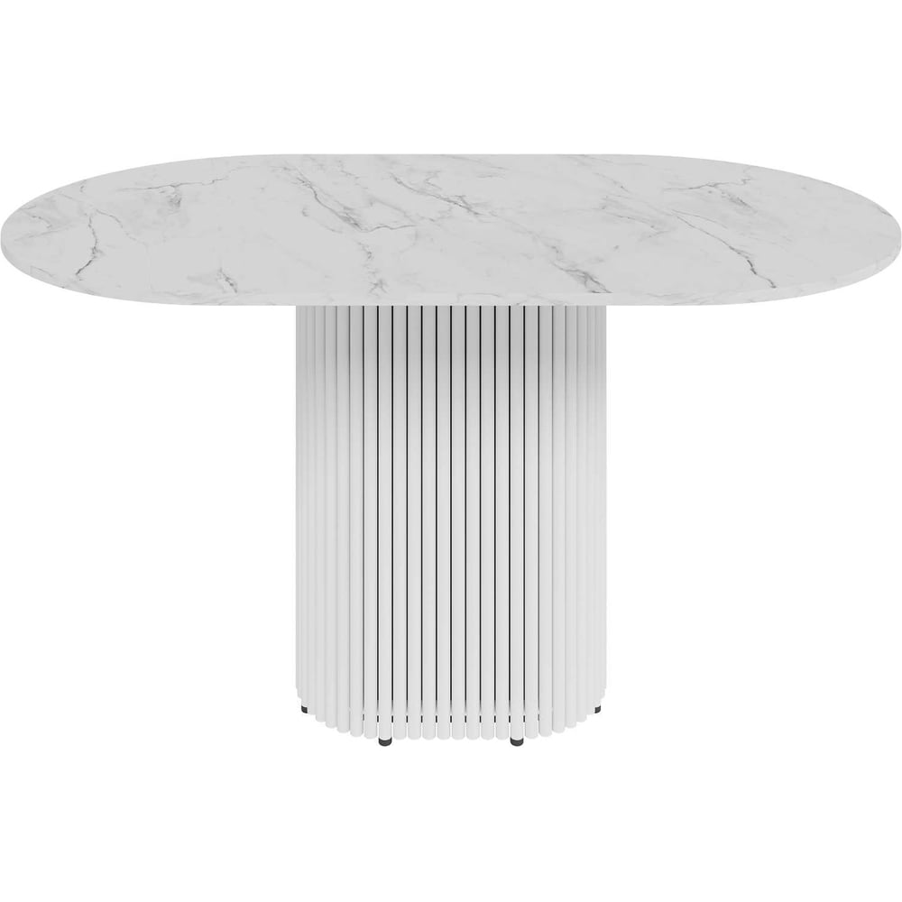 Изображение товара Овальный обеденный стол GENGLASS из мрамора и металла 1400х800х750 мм