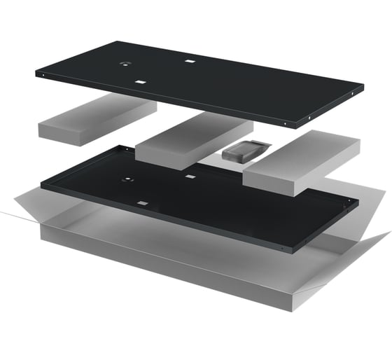 Изображение товара Комплект стенок боковых ITK LINEA E 800мм для шкафа 24U черный LE05-24UX8-X