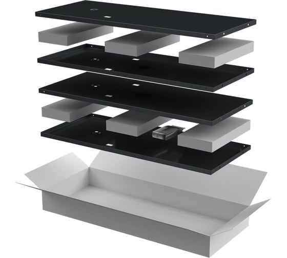 Изображение товара Комплект стенок боковых ITK LINEA N 1000мм для шкафа 24U черный LN05-24UX1-X