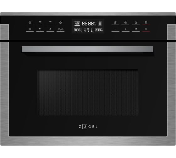 Изображение товара Встраиваемый компактный духовой шкаф с СВЧ ZUGEL ZOE610B, нержавеющая сталь 739313