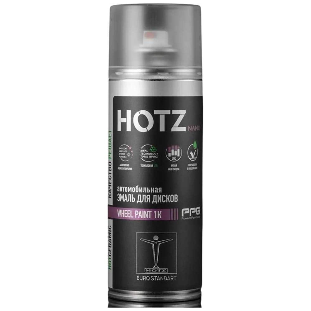 Изображение товара Эмаль для дисков HOTZ черная матовая, аэрозольный баллончик 520 мл, краска для дисков 4673755219209