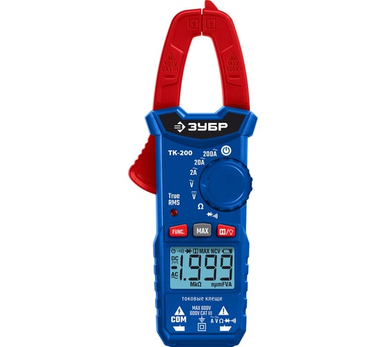 Изображение товара Цифровые токовые клещи ЗУБР ТК200 59828