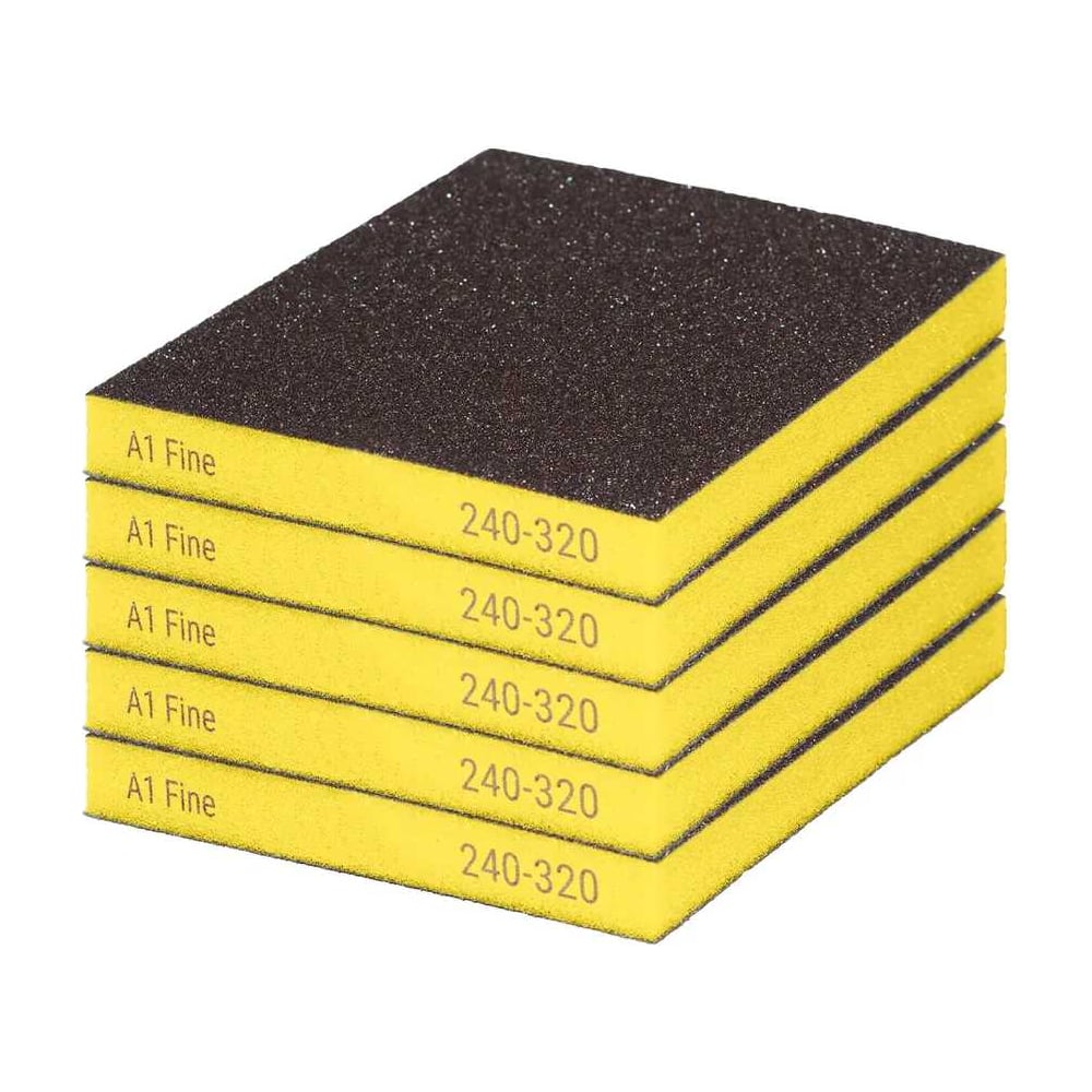 Изображение товара Двусторонняя шлифовальная губка A1 Fine yellow 5 шт 120x90 мм