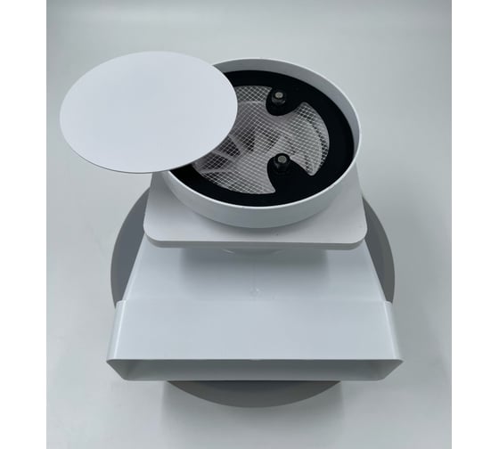 Изображение товара Решетка скрытого монтажа ВИЕНТО для натяжного потолка Д=150 с вентилятором, выход на трубу 60*120мм ВИЕНТО SECRET 150-612