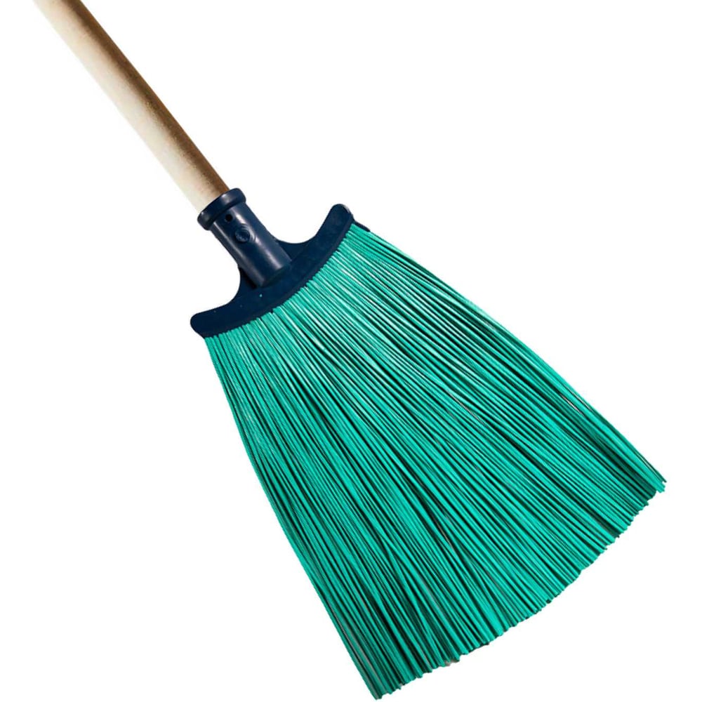 Изображение товара Метла синтетическая плоская 275x290 мм с деревянным черенком 1200 мм