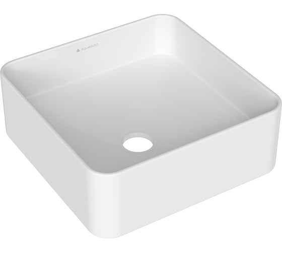Изображение товара Накладная раковина AQUEDUTO AQD ESPIRAL квадратная 370х370, белый глянцевый ESP0310