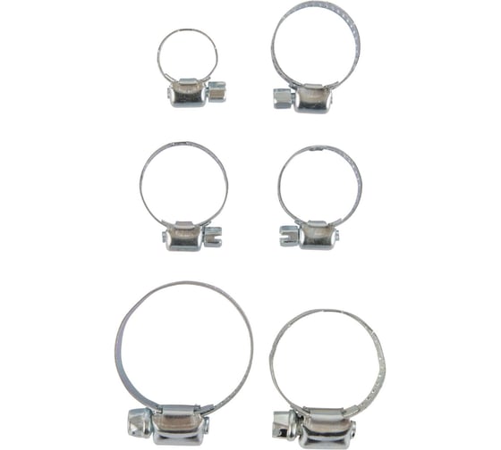 Изображение товара Хомуты червячные Optimus набор 6 шт. 10-38 OPT-HT08