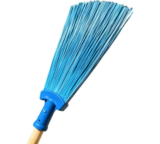 Изображение товара Метла ООО Агростройлидер синтетическая плоская 260x200мм малая с деревянным черенком 1200мм в сборе САД-14.01.2