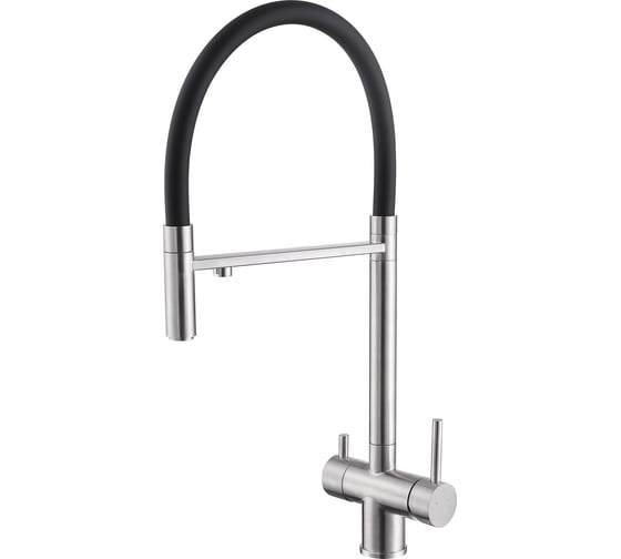 Изображение товара Смеситель для кухни ABBER Wasser Kreis с подключением фильтра и выдвижной лейкой, сатин AF81141SP