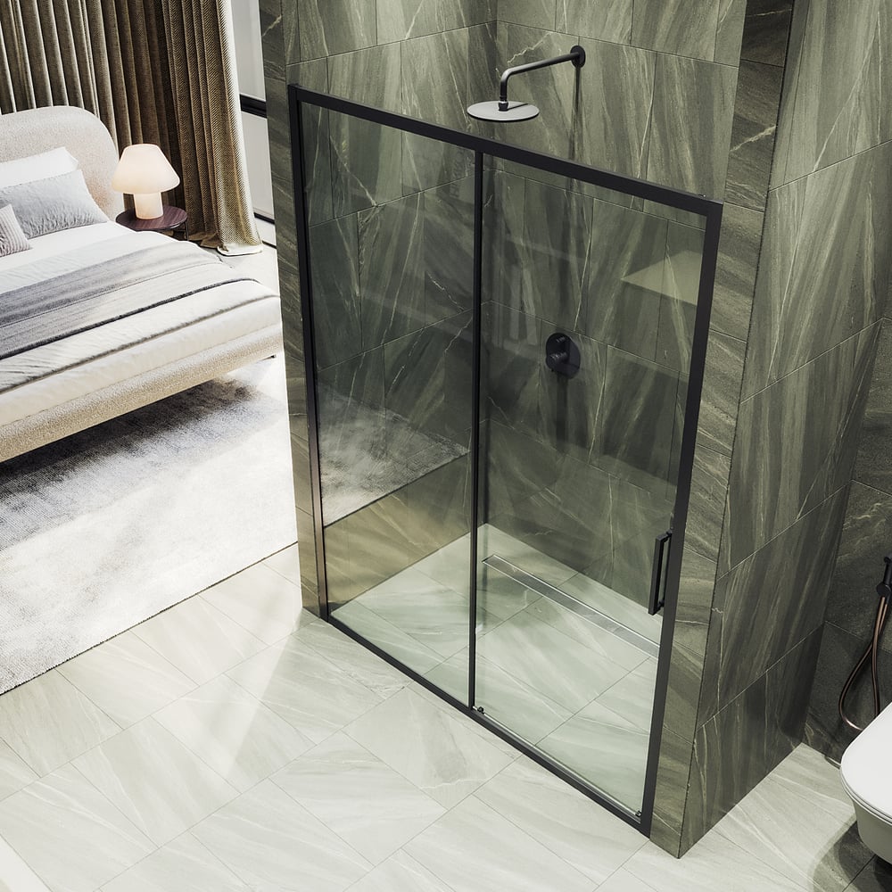 Изображение товара Душевая дверь раздвижная Maybahglass 6 мм, Стекло Бесцветное MGD-1276-6