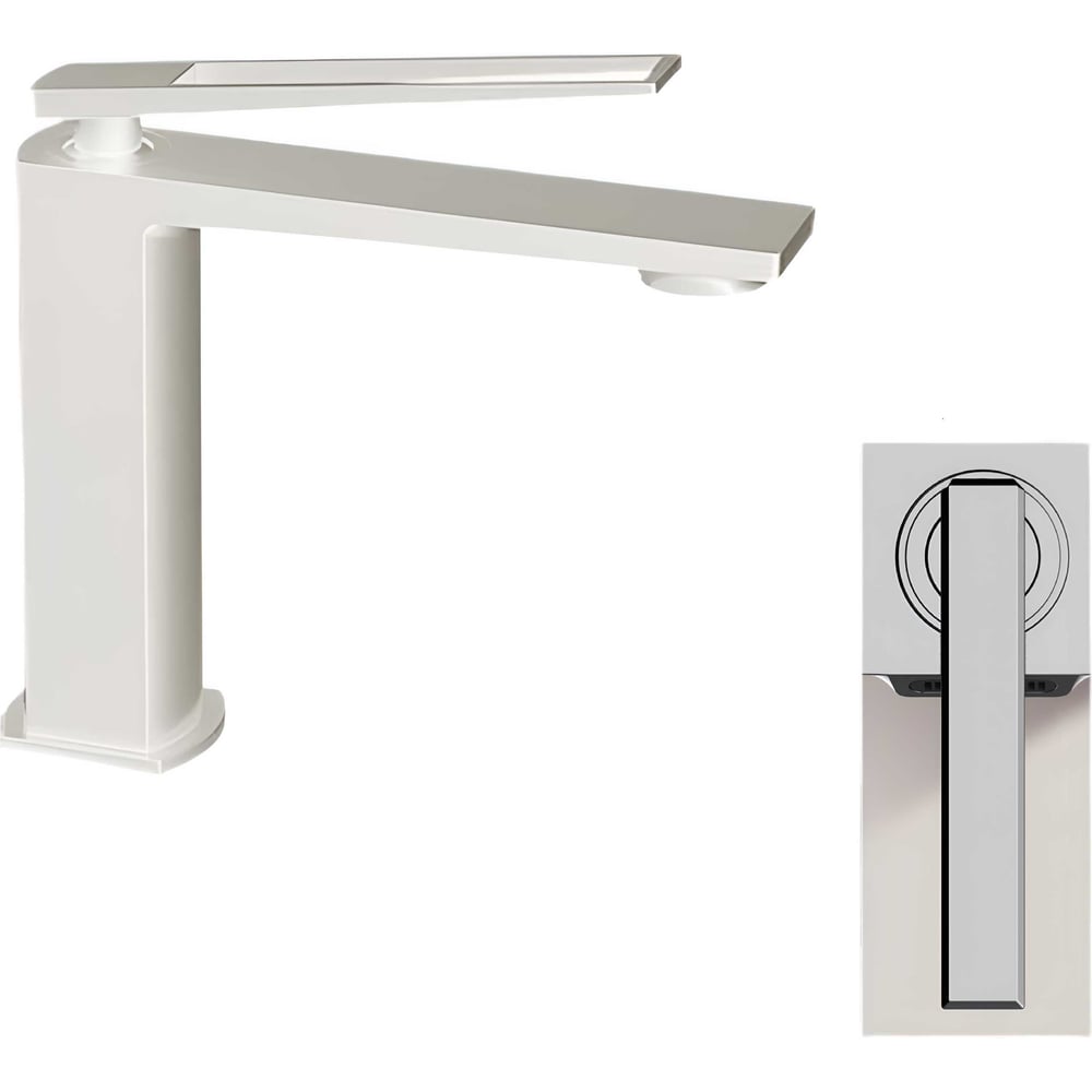 Изображение товара Современный смеситель для раковины Milleau Elegant ML6736223LS-MW белый матовый