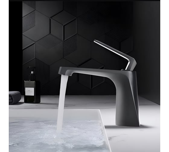 Изображение товара Смеситель для раковины Milleau Cristal MLV6223LS-GN (gun metal) MLV6223LS-GM