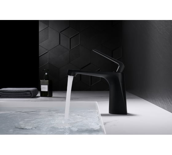 Изображение товара Смеситель для раковины Milleau Cristal (матовый черный) MLV6223LS-MB