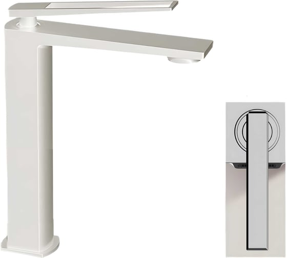 Изображение товара Смеситель для раковины на столешницу Milleau Elegant (матовый белый) ML6739223LH-MW