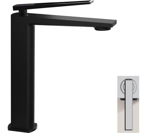 Изображение товара Смеситель для раковины на столешницу Milleau Elegant (матовый черный) ML6739223LH-MB