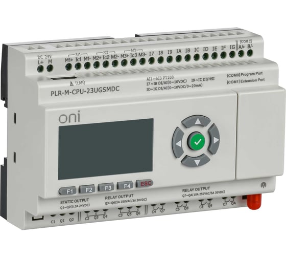 Изображение товара Микро ONI ПЛК PLR-M. CPU с GSM DI10/PT3/DO08(R)/02(T) 24В DC PLR-M-CPU-23UGSMDC