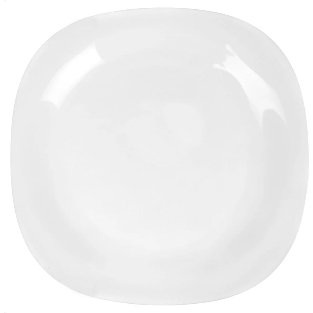 Изображение товара Обеденная тарелка КАРИН Белый 26 см, стекло, квадратная, микроволновка, посудомоечная машина