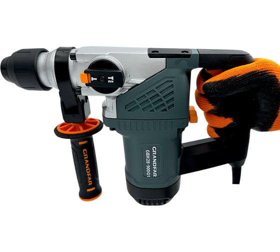 Изображение товара Перфоратор GRANDFAR (щетки 1 пара, зубило плоское 1 шт, пика 1 шт, бур 6/100,8/100,10/100 по 1 шт ) GBH28-900G1